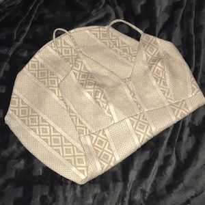 White and gold mini Windsor dress zip up